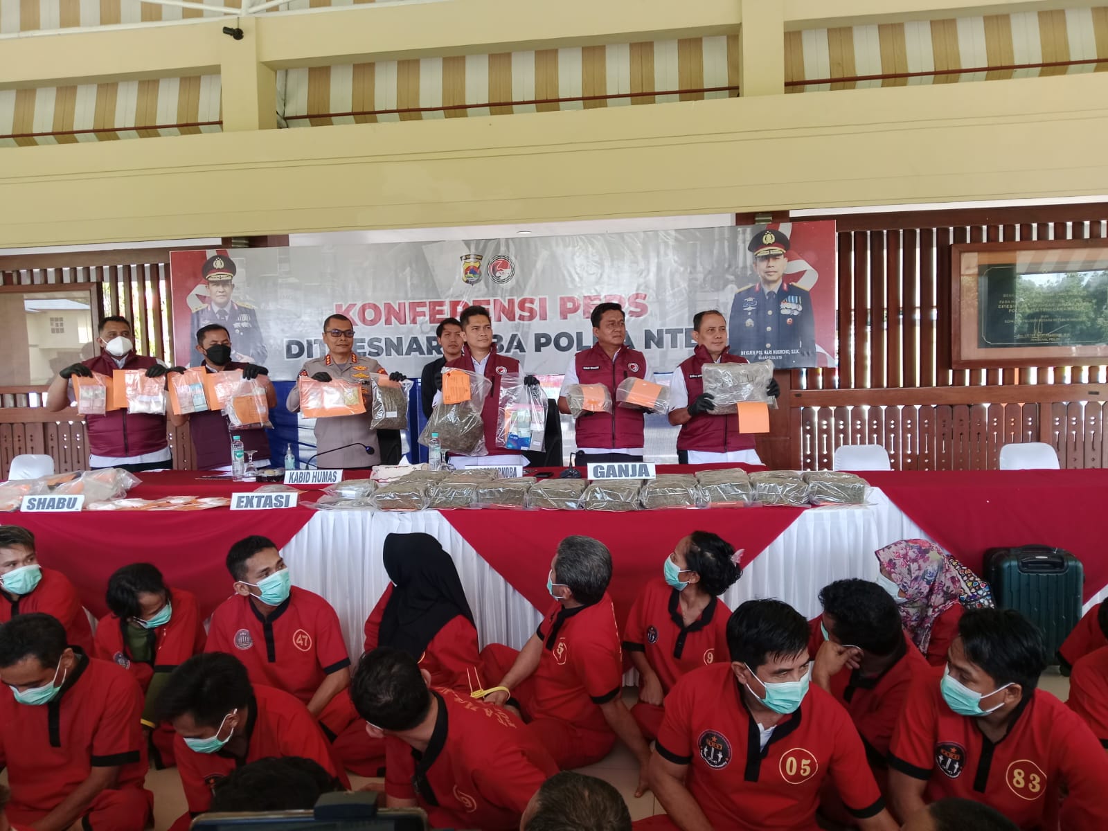 32 Kasus Terungkap, Polda NTB Tangkap 45 Tersangka Narkoba Selama Mei–Juli 2025