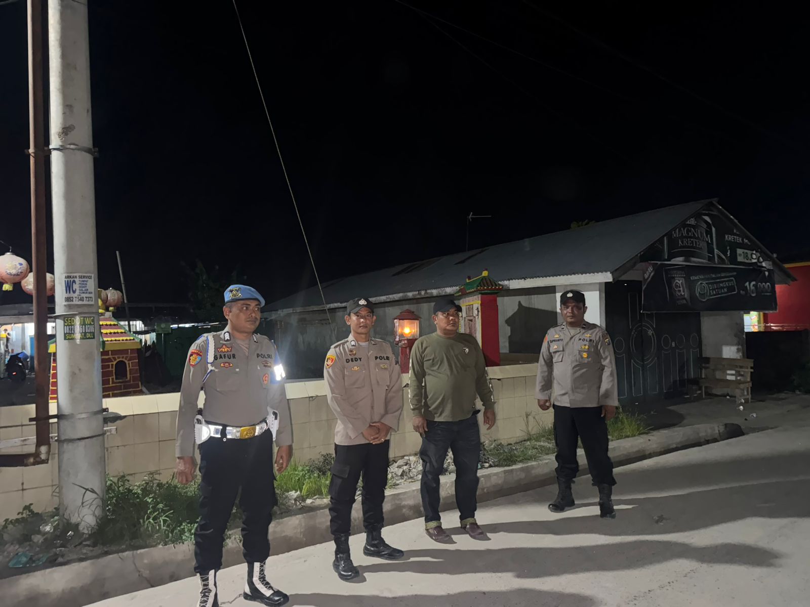 Polsek Medang Deras Patroli Malam, Jaga Keamanan di Lokasi Ramai