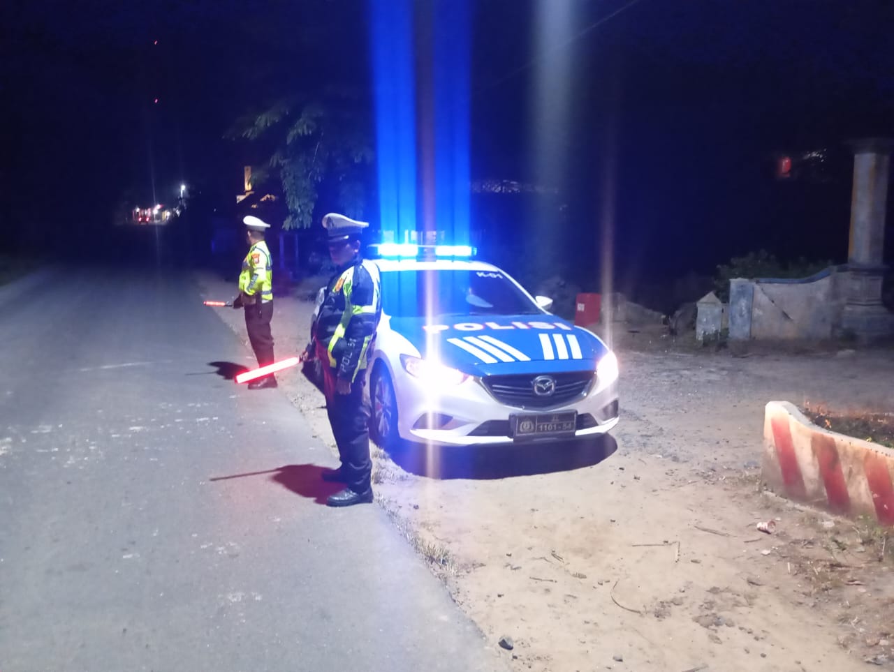 Patroli Blue Light Sat Lantas Polres Batu Bara Jaga Kamseltibcarlantas