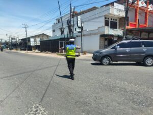 Satlantas Polres Batu Bara Atur Lalu Lintas di Sejumlah Titik Rawan