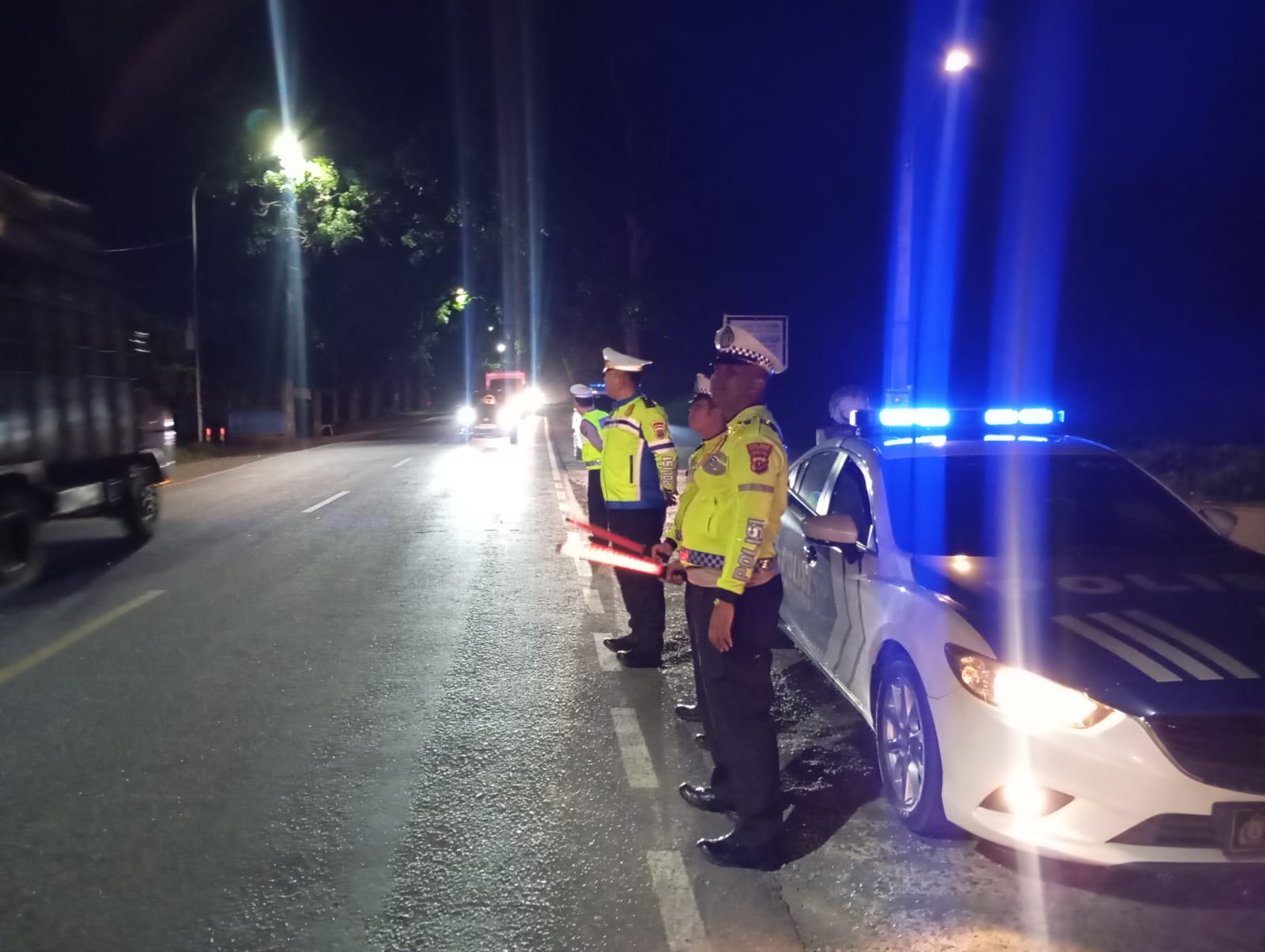 Sat Lantas Polres Batu Bara Gencar Gelar Patroli Blue Light di Jalinsum