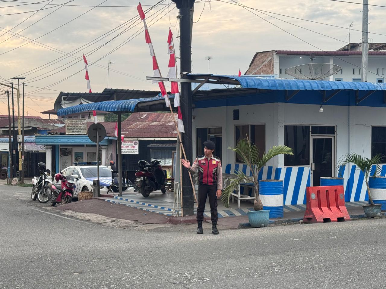 Sat Samapta Polres Batu Bara Gelar Strong Point Pagi, Tingkatkan Keamanan dan Kelancaran Lalu Lintas