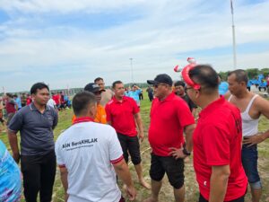 Satlantas Polres Batu Bara Gelar Olahraga Bersama Stakeholder Meriahkan HUT RI ke-80