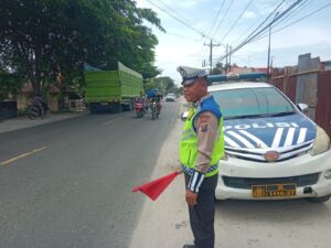 Satlantas Polres Batu Bara Gencarkan Patroli KIBAS BENDERA Demi Kamseltibcarlantas