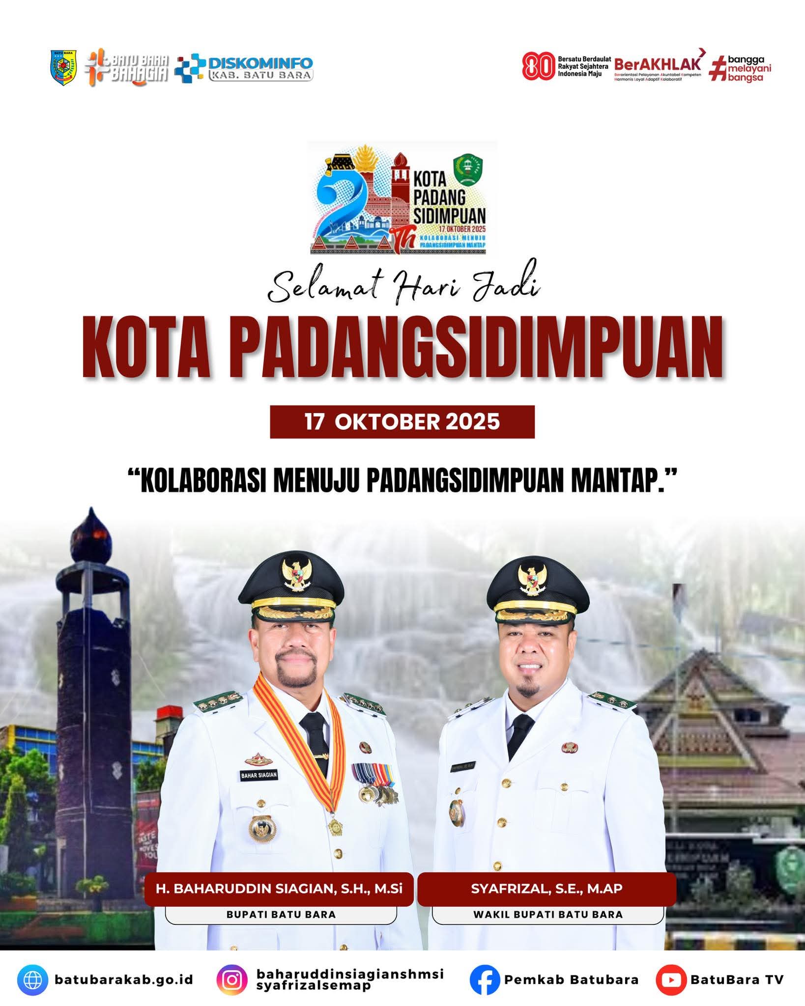 Kabupaten Batu Bara Kirimkan Ucapan Selamat Hari Jadi Penuh Makna kepada Kota Padangsidimpuan