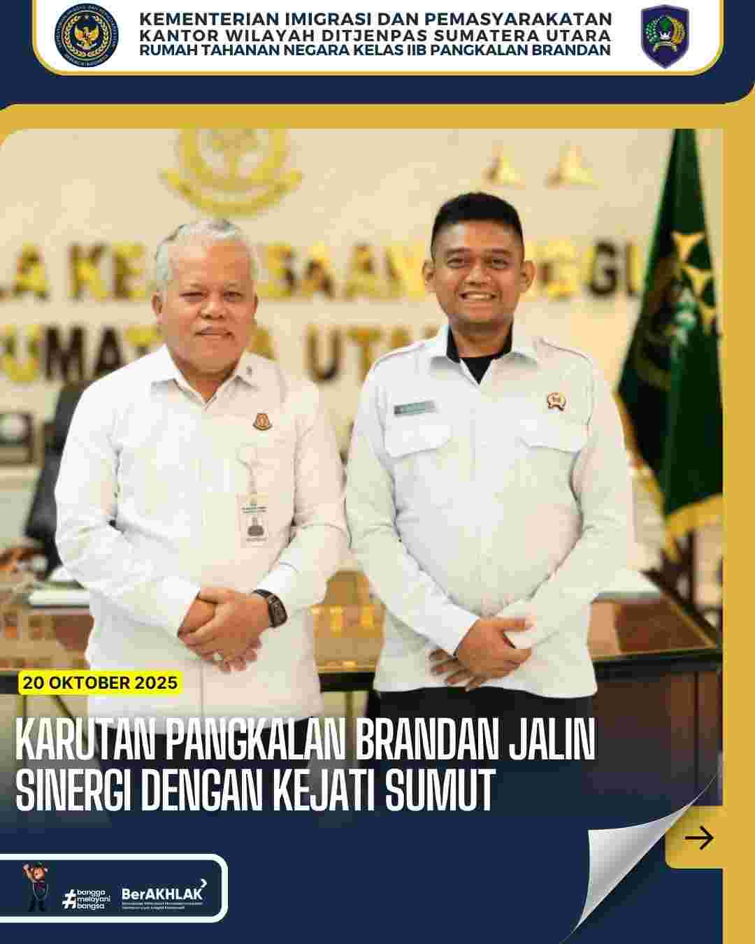 Karutan Pangkalan Brandan Inisiasi Penguatan Sinergi dengan Kejati Sumut dalam Penegakan Hukum