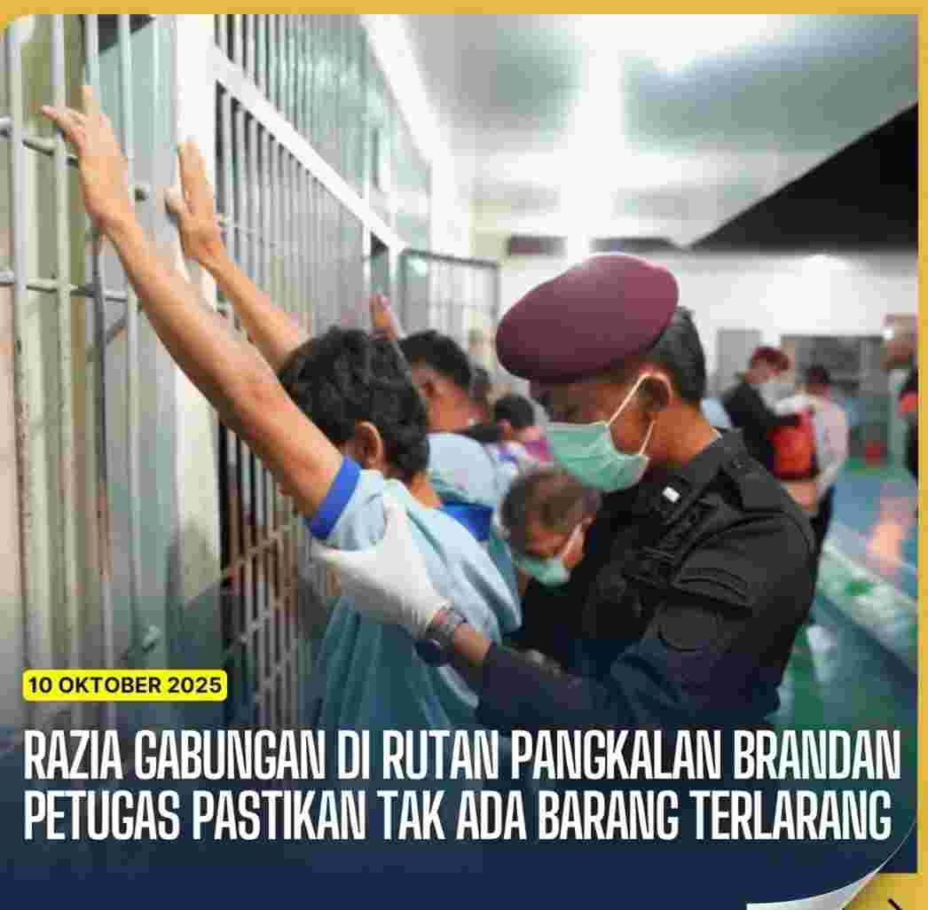 Rutan Pangkalan Brandan Gelar Razia Gabungan, Sasar Barang Terlarang dan Narkoba