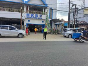 Sat Lantas Polres Batu Bara Tingkatkan Patroli dan Pengamanan Gereja di Hari Minggu