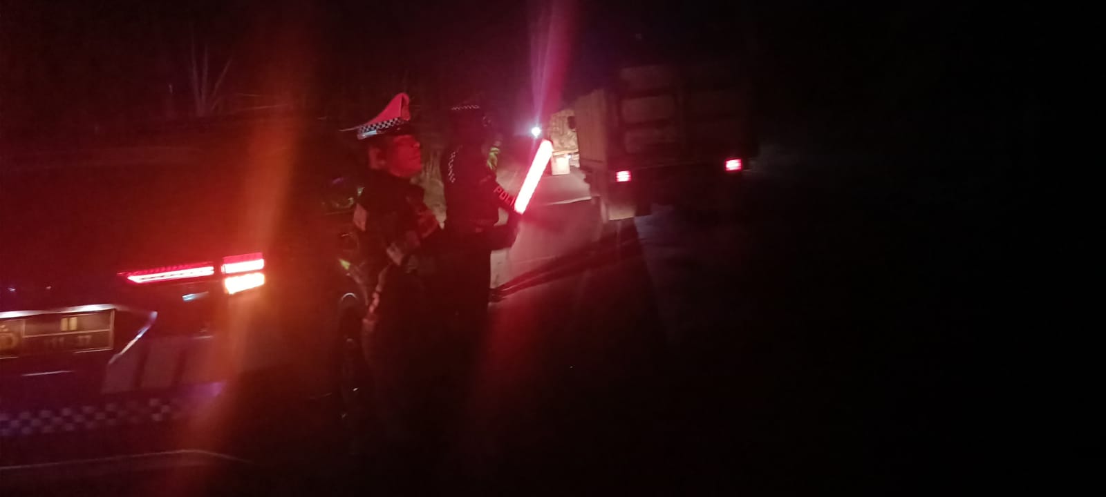 Sat Lantas Polres Batu Bara Gelar Patroli Blue Light, Antisipasi Laka Lantas di Jalinsum