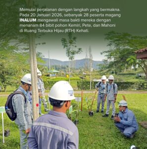 Awali Masa Bakti, Peserta Magang PT Inalum Tanam Pohon di Wilayah Danau Toba