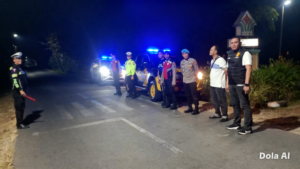 Satlantas Polres Batu Bara Gelar Patroli Blue Light, Jalinsum Wilayah Pos Lima Puluh Lancar dan Aman