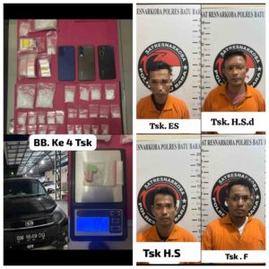 Sat Resnarkoba Ungkap Kasus Peredaran Narkotika, Empat Tersangka Diamankan dengan Hampir 200 Gram Sabu