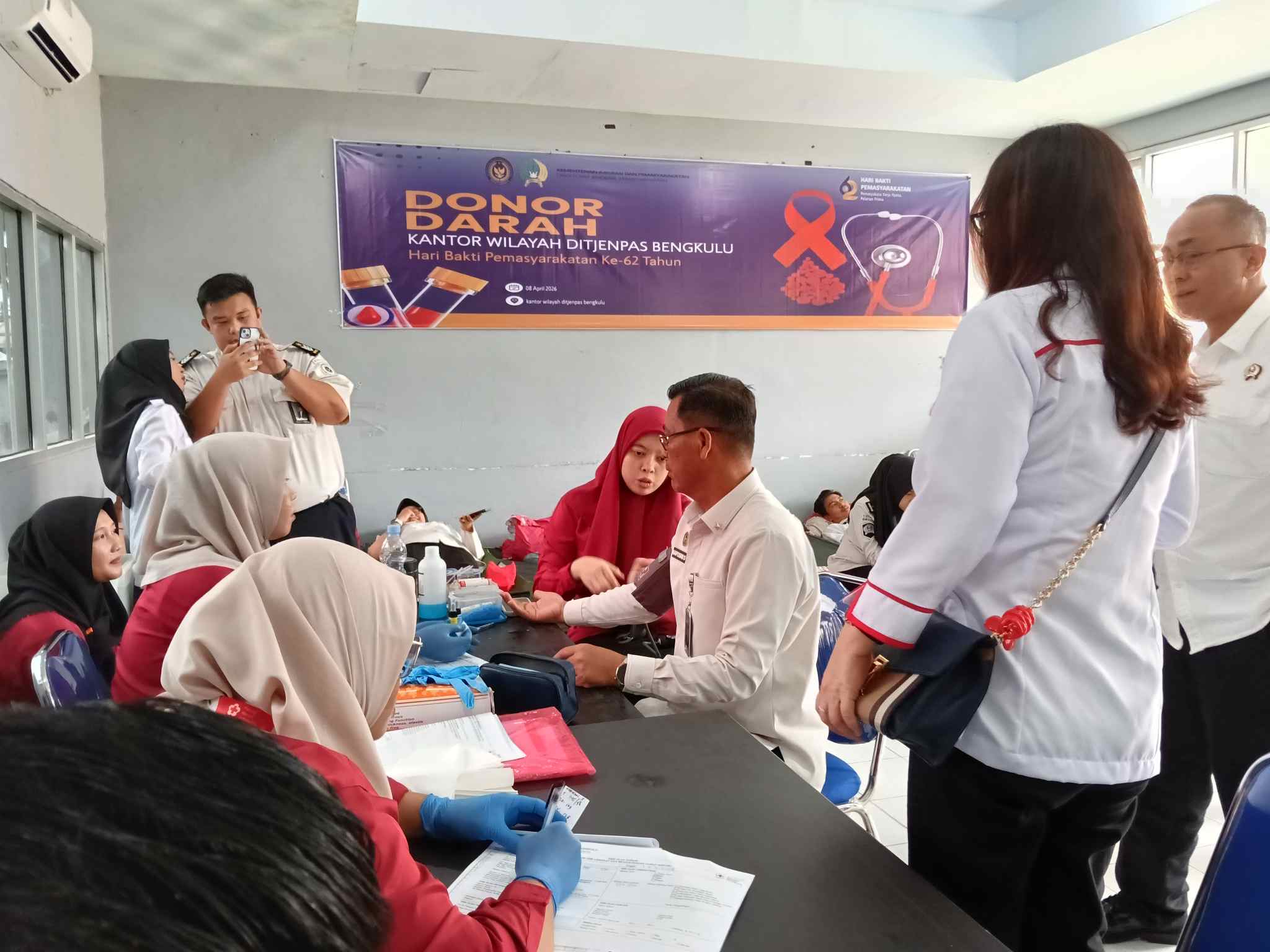 Hari Bakti Pemasyarakatan ke-62, Kantor Wilayah Dirjenpas Bengkulu Gelar Donor Darah